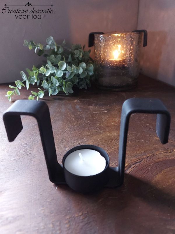 ijzeren theelichthouder voor glas van 10 cm