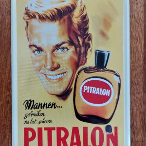 PITRALON – Mannen…gebruiken na het scheren – Metalen reclamebord