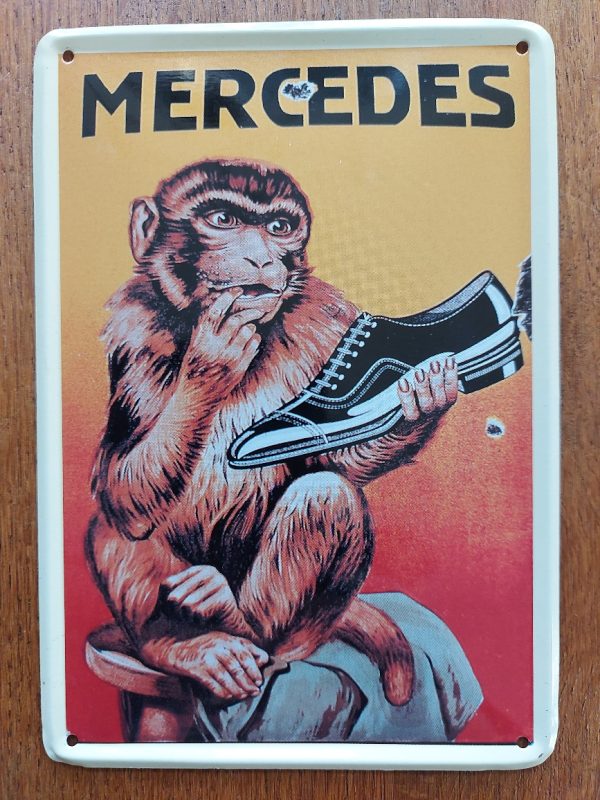 Mercedes schoen - Metalen reclamebord