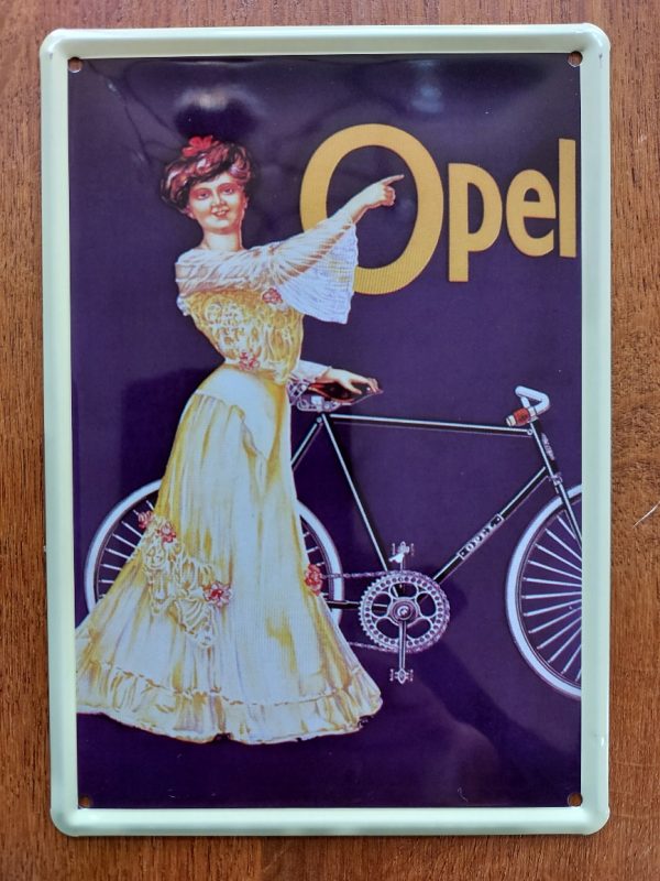 Opel - Fietsen - Metalen reclamebord