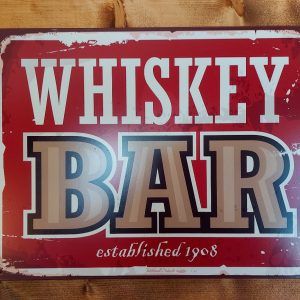 Whiskey Bar – Metalen wandbord