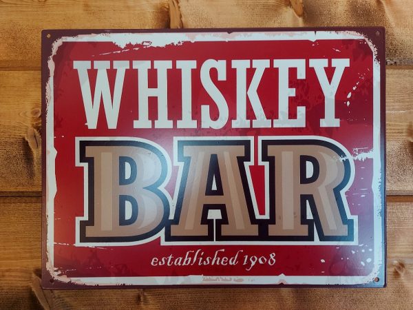 Whiskey Bar - Metalen wandbord