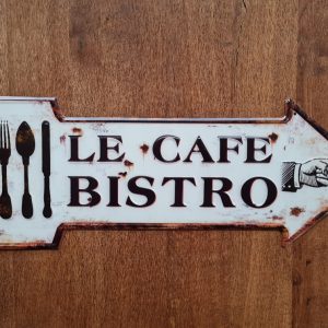 Le Cafe Bistro – Metalen wandbord “pijl”