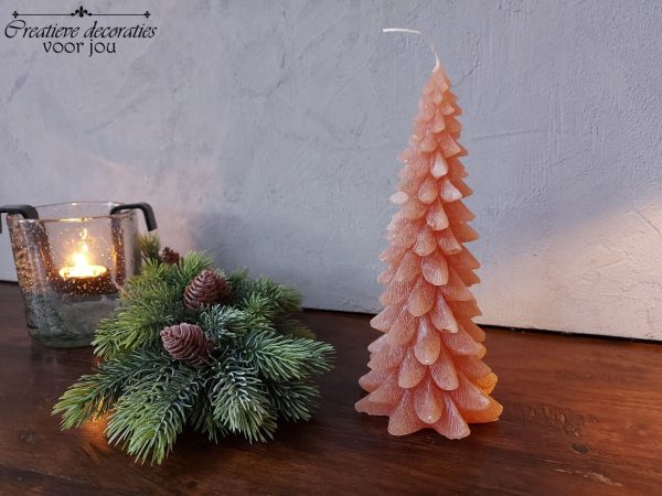 Brynxz kerstboom kaars Terra/Oud roze S