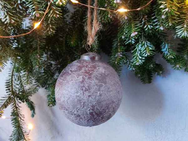 Glazen kerstbal bruin 10 cm Swiet Home