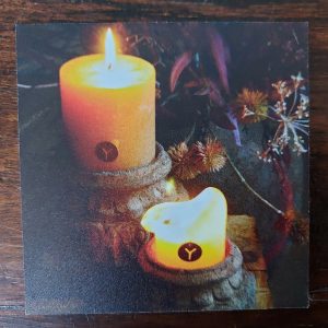 Dibond onderzetter – Kandelaars met brandende kaarsen