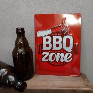 Metalen wandbord – BBQ zone