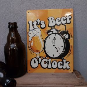 Metalen wandbord – It’s Beer O’clock
