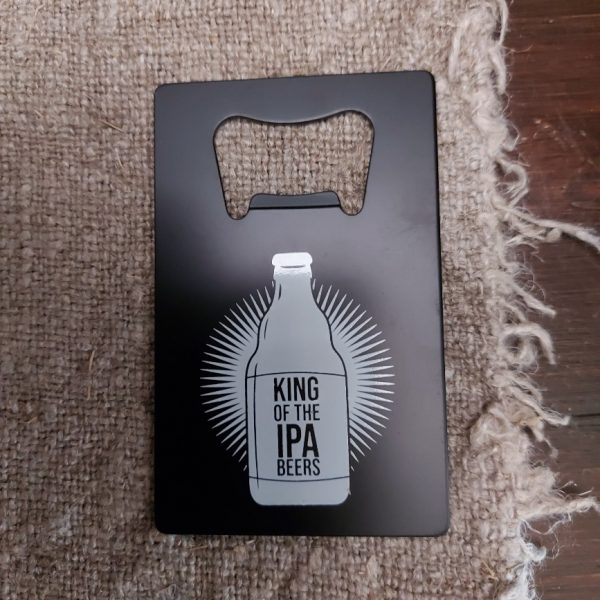 Metalen bieropener met leuke tekst: King of the IPA beers