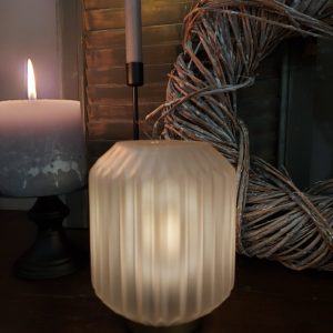 Light & Living – Tafellamp Led Ivot – Grijs glas – D.13 H.17cm