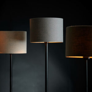 Light & Living – Cilinder linnen lampenkap – Livingo – Donker grijs – D.25 H.18cm