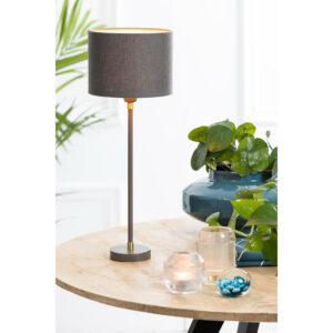 Light & Living – Cilinder linnen lampenkap – Livingo – Donker grijs – D.30 H.21cm