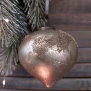 Kerstbal van glas – Tol – Gold Sprinkle – 7.5×7.5cm – 6503