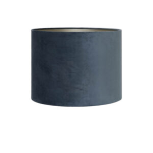 Light & Living – Cilinder velours lampenkap – Dusty blue – D.20 H.15cm