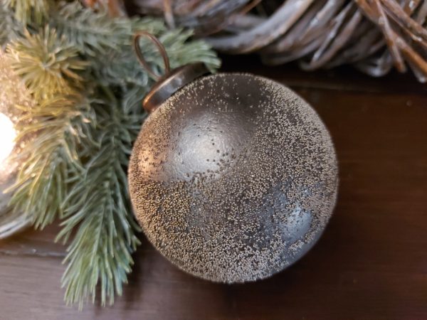Kersthanger van glas rond - Vintage kerstbal