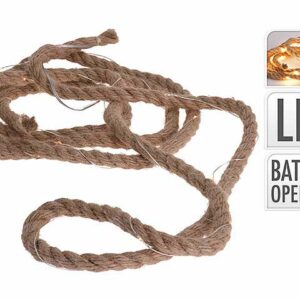 Jute touw met LED verlichting – 150cm – Warm wit – Lichtsnoer