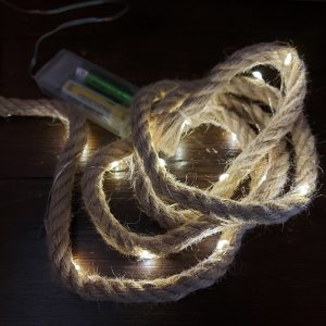Jute touw met LED verlichting – 150cm – Warm wit – Lichtsnoer