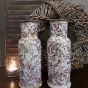 Mansion – Vaas met bloemenpatroon – Keramiek – D.9 H.25cm