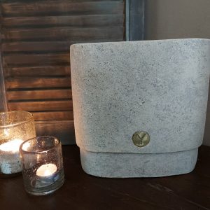 Brynxz – Bloempot Ovaal – Grandeur S – Limestone – 24x15x25cm