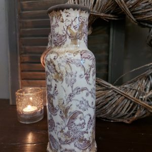 Vaas met bloemenpatroon – Keramiek – D.9 H.25cm – Mansion Atmosphere