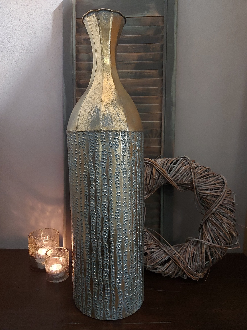 Mansion Atmosphere Gold Cobalt Bottle Vase