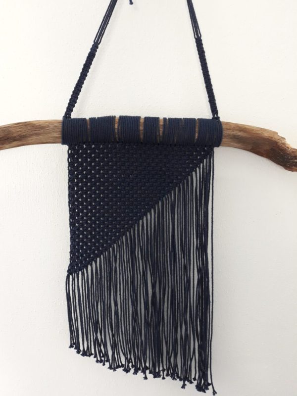 Macramé - Wandhanger Blauw - Handgemaakt