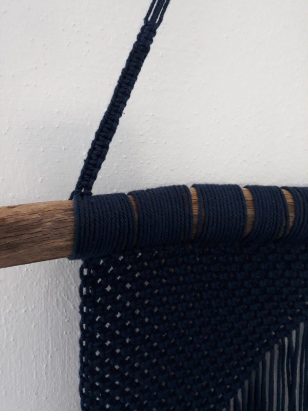 Macramé - Wandhanger Blauw - Handgemaakt - Afbeelding 2