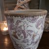 Bloempot met bloemenpatroon - Keramiek - D.17 H.16cm - Mansion Atmosphere - Afbeelding 6