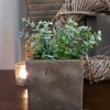Bloempot van steen - Bruin - D.13 H.13cm - Mansion Atmosphere - Afbeelding 2
