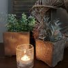 Bloempot van steen - Bruin - D.13 H.13cm - Mansion Atmosphere - Afbeelding 3
