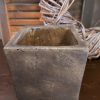 Bloempot van steen - Bruin - D.13 H.13cm - Mansion Atmosphere - Afbeelding 6