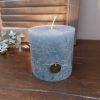 Brynxz rustieke kaars - Grijs-blauw - D.10 H.10cm - Afbeelding 2
