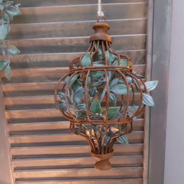 Draadbal van metaal ovaal - Mosbal Roest - L.26cm - Afbeelding 4