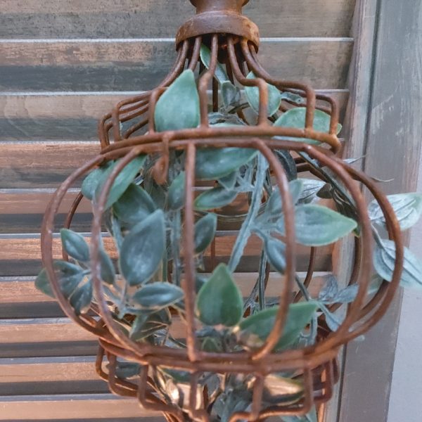 Draadbal van metaal ovaal - Mosbal Roest - L.26cm - Afbeelding 5