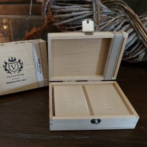 Vellutier - Waxmelt in houten kistje - Café au lait geur