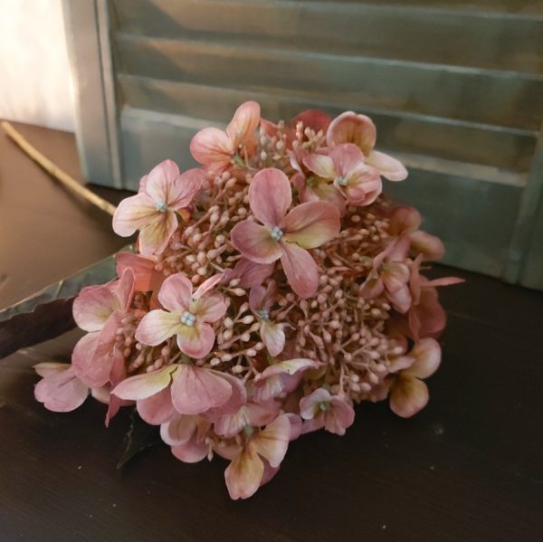 Hortensia in een oud roze kleur uitgevoerd in een kunstvariant van Brynxz.