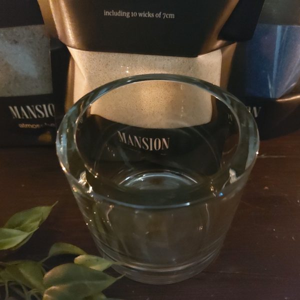 Sfeerlicht van glas om te vullen met Sand Wax en je eigen kaars te maken, van het merk Mansion Atmosphere.