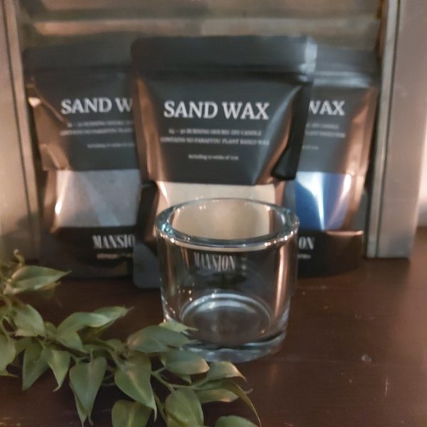 Sfeerlicht van glas om te vullen met Sand Wax en je eigen kaars te maken, van het merk Mansion Atmosphere.