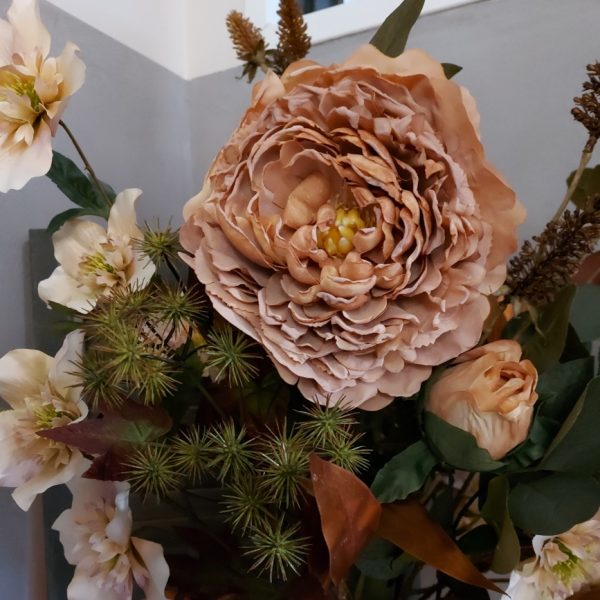 Compleet boeket zijden bloemen in romantische kleuren, exclusief verkrijgbaar bij Creatieve Decoraties Voor Jou.