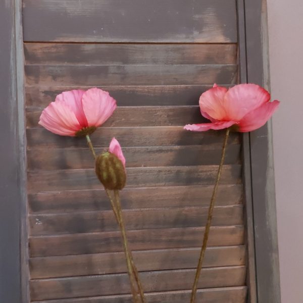 Klaproos kunstbloem in een fel roze kleur, van het merk Countryfield.