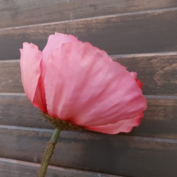 Klaproos kunstbloem in een fel roze kleur, van het merk Countryfield.