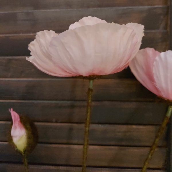 Papaver kunstbloem in een zacht roze kleur, van het merk Countryfield.