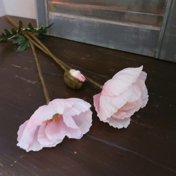 Papaver kunstbloem in een zacht roze kleur, van het merk Countryfield.