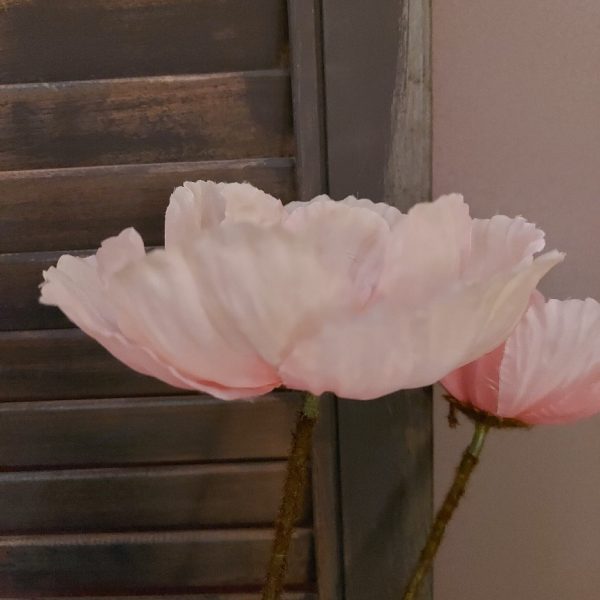 Papaver kunstbloem in een zacht roze kleur, van het merk Countryfield.