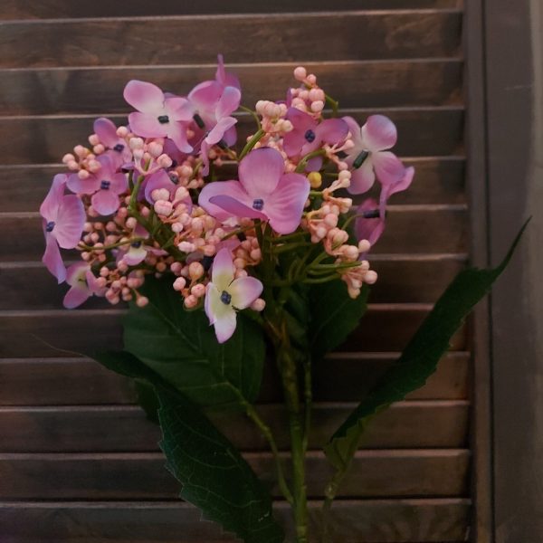 Hortensia kunstbloem met een grote roze bloem, van het merk Brynxz.