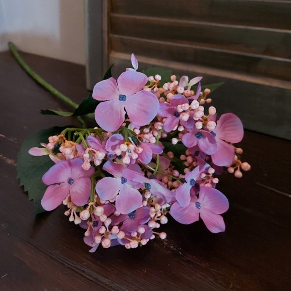 Hortensia kunstbloem met een grote roze bloem, van het merk Brynxz.