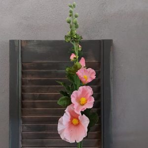 Roze stokroos kunstbloem 100 cm hoog, van het merk Countryfield.