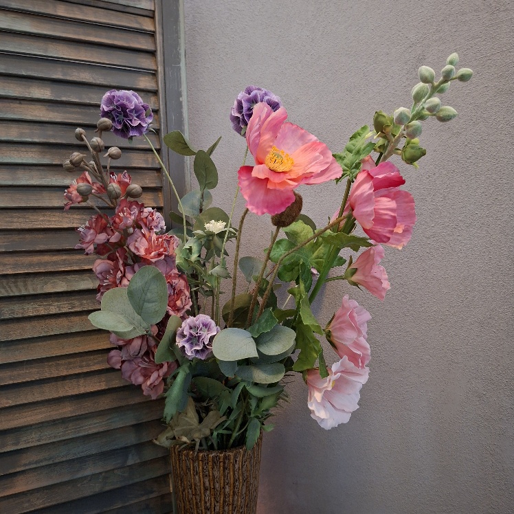 Boeket zijdenbloemen met zomerbloemen. Exclusief verkrijgbaar bij Creatieve Decoraties voor Jou!