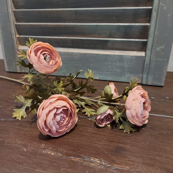 Anemoon zijdenbloem in een oudroze kleur, met 5 bloeiende bloemen, van het merk Brynxz.
