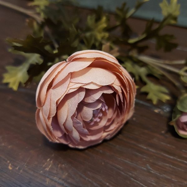 Anemoon zijdenbloem in een oudroze kleur, met 5 bloeiende bloemen, van het merk Brynxz.